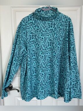 Appleseed’s Blue Paisley Turtleneck Sweater size 3X